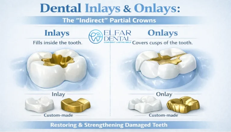 Inlay vs Onlay vs Crown Tooth Filling vs Crown Tooth Restoration Dentist Elfar Dental Belconnen Canberra ACT
