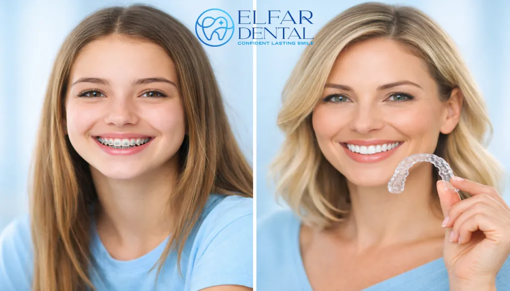 Invisalign vs Braces Comparison Teeth Straightening Options Orthodontics Dentist Elfar Dental Belconnen Canberra ACT